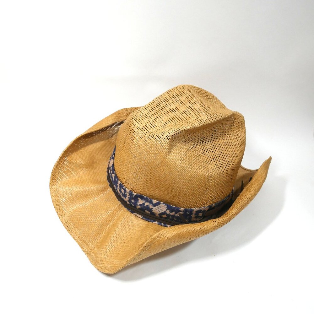 Women's FRYE Pinch Front Western Straw Cowboy Hat ~ Festival Boho